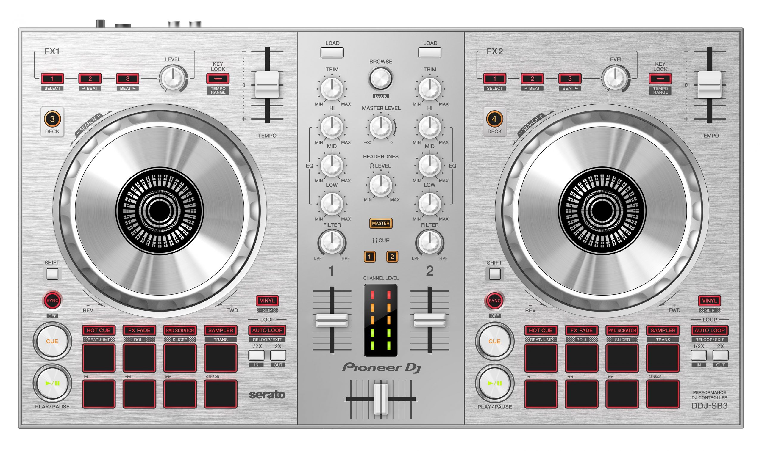 Controlador DJ Pioneer DDJ-SB3 negro de 2 canales